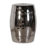 Ceramic Pewter Barrel Stool